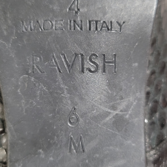 Brighton Ravish Snake Embossed Mules Black Size 6M Minor Wear Embellished - Picture 13 of 14